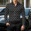 Retro Style Gradient Leopard Print Men's Shirt with Contrasting Print, Slim Fit Long Sleeved, Personalized Street Fashion Shirt
