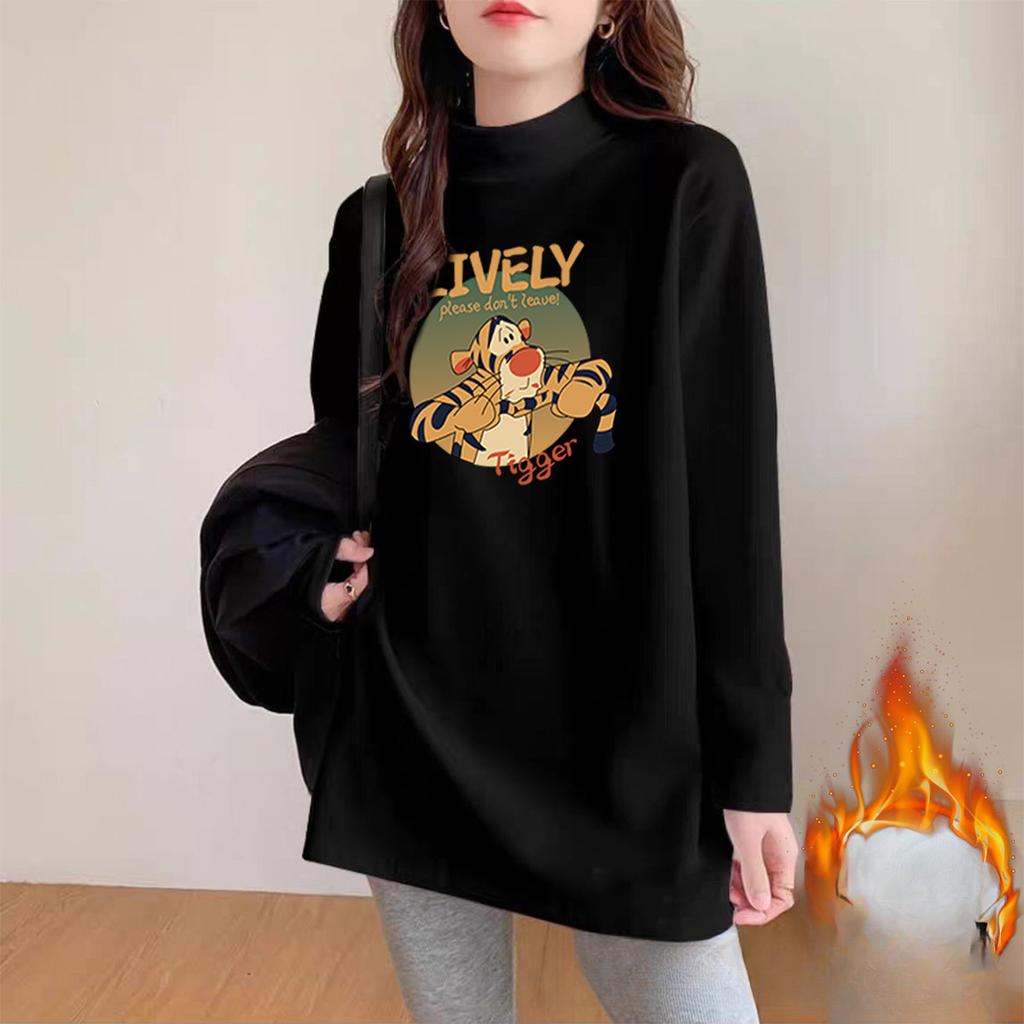 Autumn and Winter New Turtleneck Medium and Long Bottoming Shirt Women's Loose Warm Versatile Top