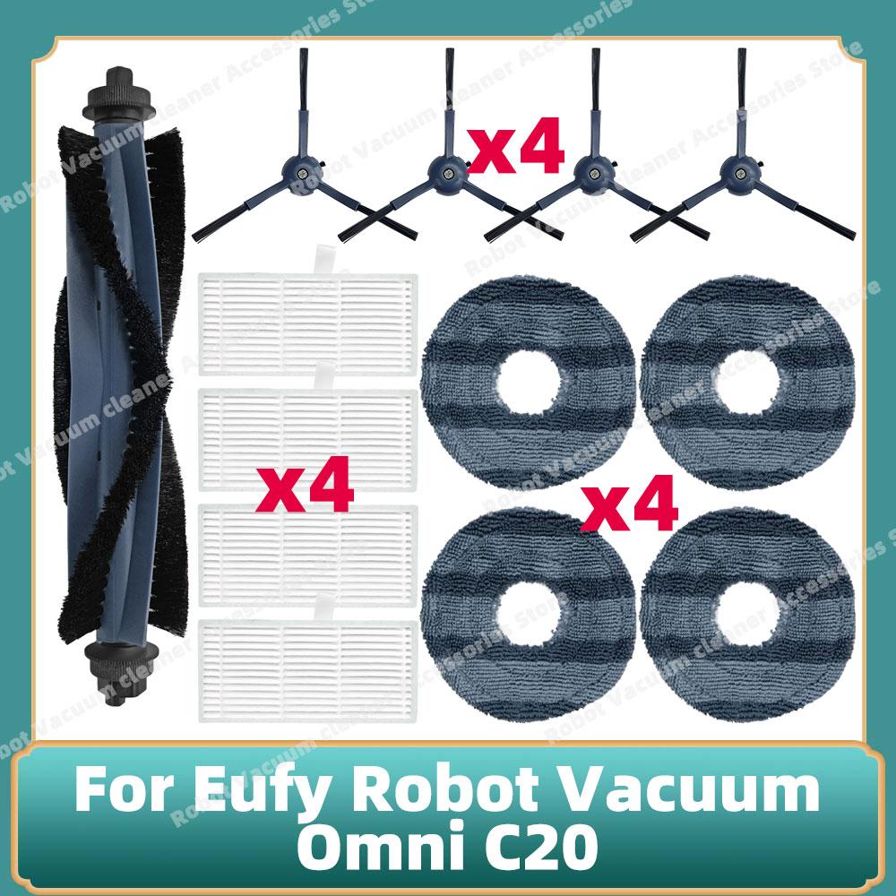 Kompatibel für Eufy Omni C20 Teile Haupt- Seitenbürste Hepa-Filter Mopptuch Staubbeutel Ersatz Zubehör