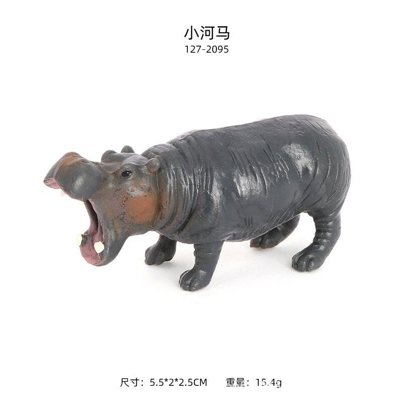 Realistic Solid Hippopotamus Model, Small Hippo Bull and Hippo Cow Figures Toy Set for Home Decor