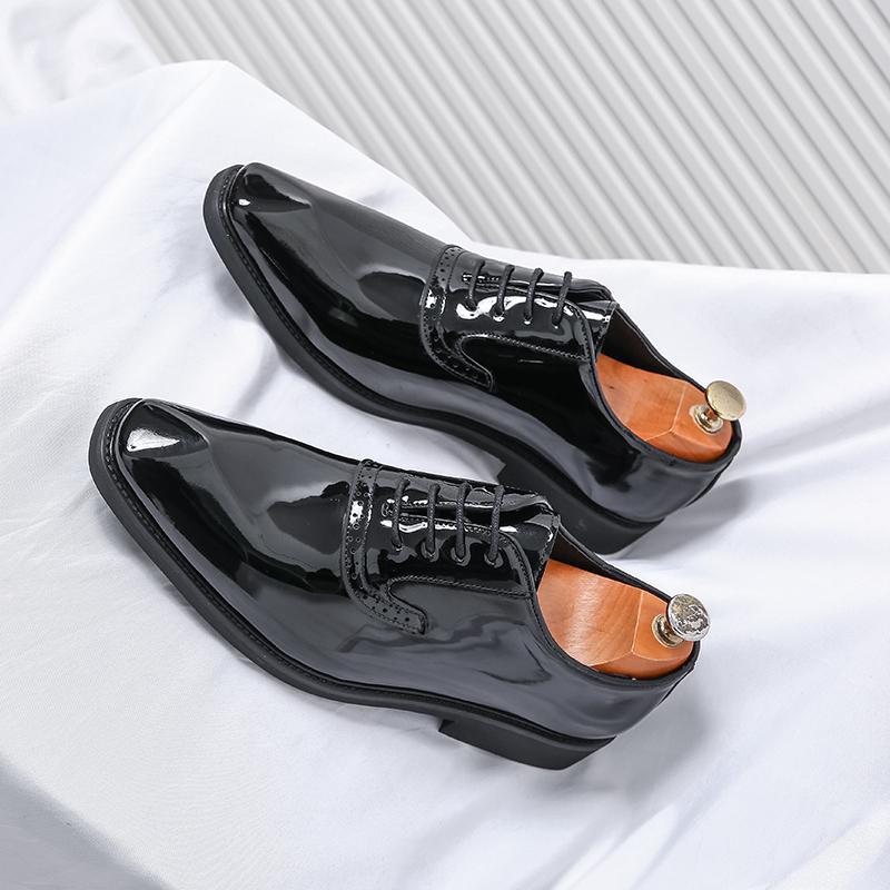 

Мужская кожаная обувь для внешней торговли мужская обувь в британском стиле простая глянцевая формальная одежда деловые дерби мужская стрижка для通勤 мужская обувь 46