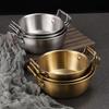 Steel 1PC Scald proof Household Double Ear Food Container Rice Wine Bowls Snacks Plate Cuisine Bowl