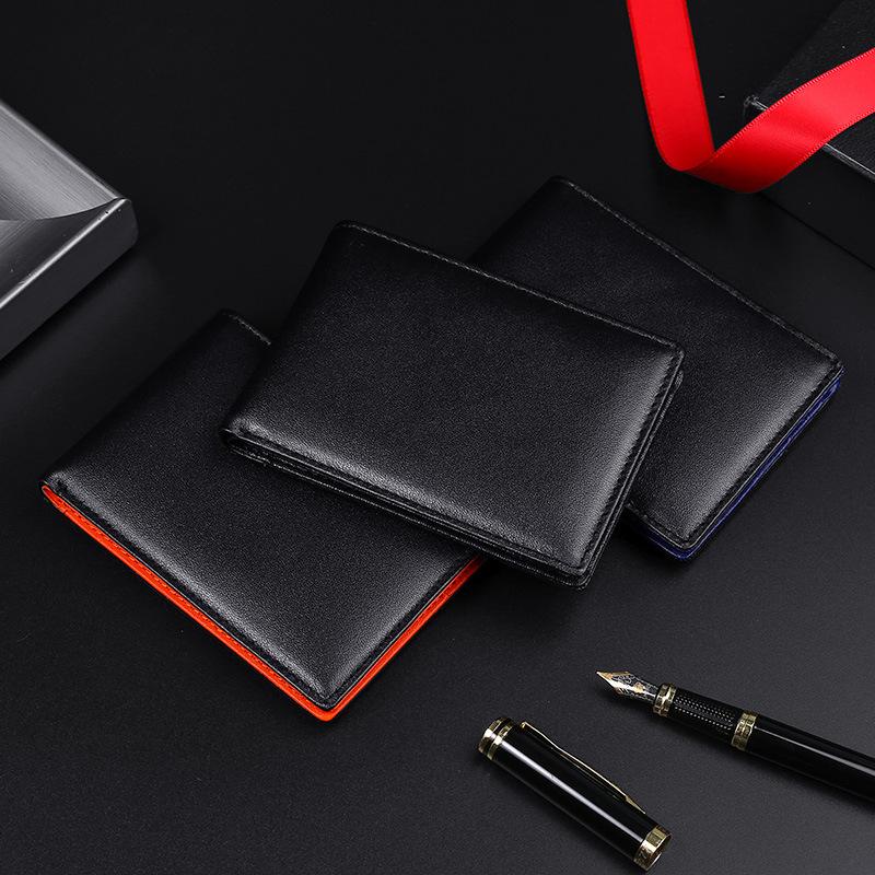 Ultra-thin men's leather wallet cowhide wallet anti-magnetic card holder