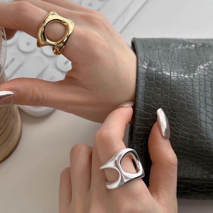 Women's Adjustable Wide Band Ring - High-End Metal with Creative, Sweet, and Cool Style