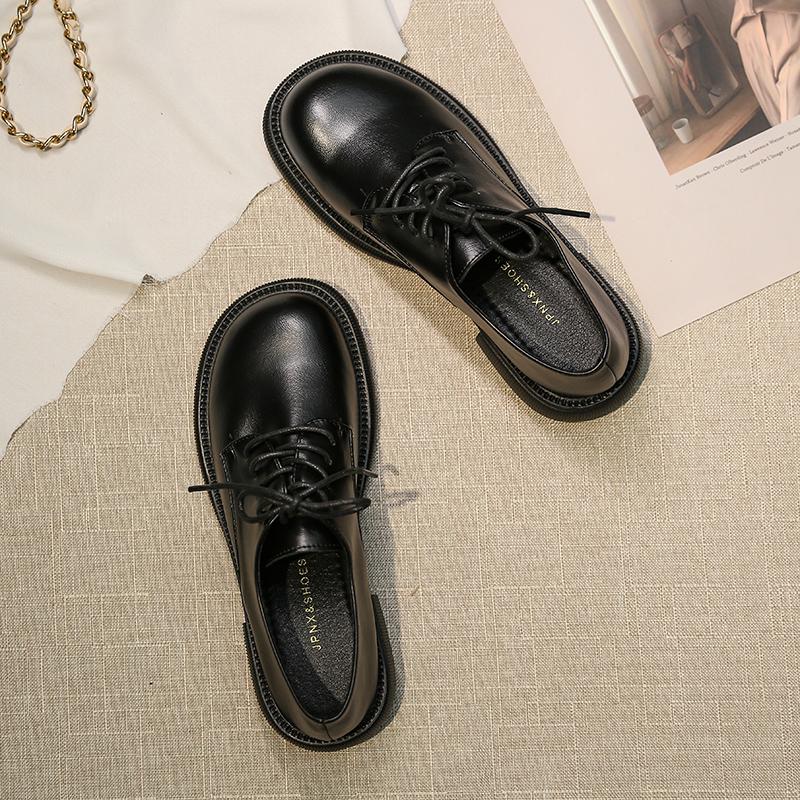 Woodpecker Women's British-Style Leather Loafers, Lace-Up Flats, New for 2025 Spring/Autumn