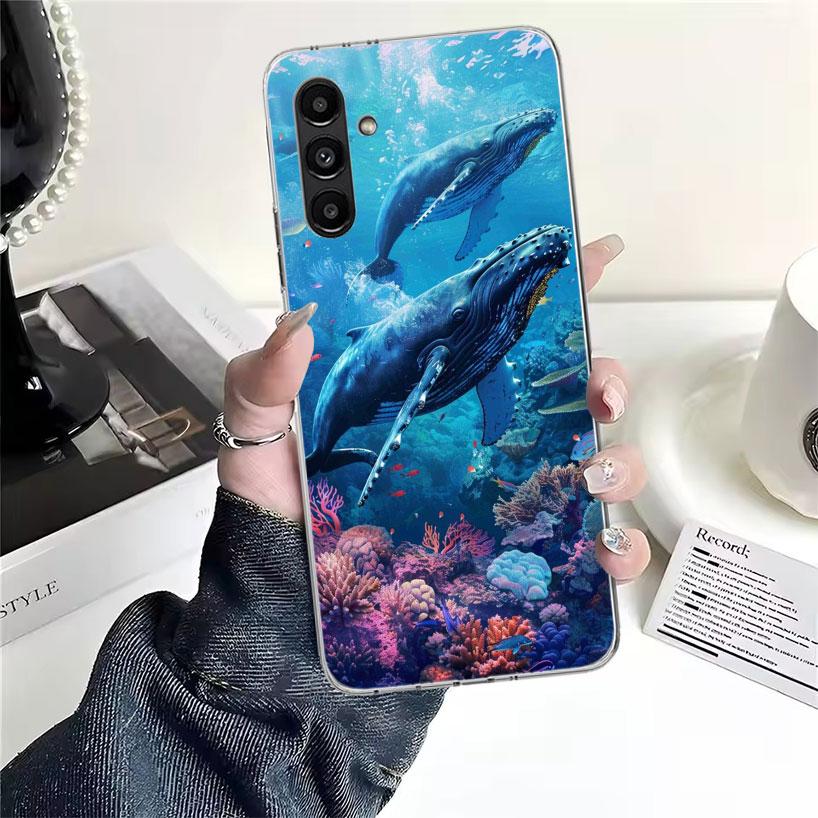 Humpback Whale Sea Giant Phone Case For Samsung Galaxy A13 A14 A15 A16 A17 A53 A54 A55 A56 A57 A33 A34 A35 A36 A37 A23 A24 A25 A