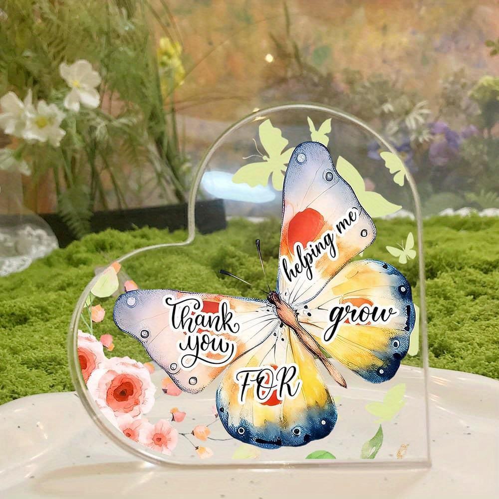 Butterfly Growth Desk Decor. Unique "Thank You for Helping Me Grow" Gift for Teachers & Women.