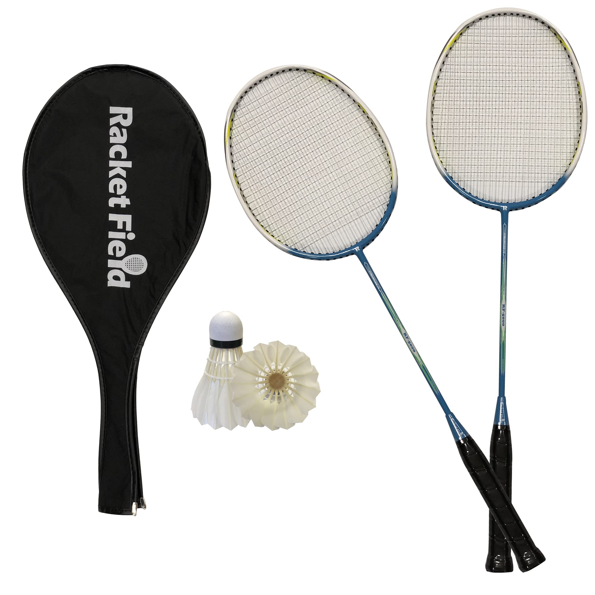 

Badminton racket with case Beginner Original badminton racket Gut tensioned Cover included Light and easy to swing For beginners Jointless x (RF-5000)