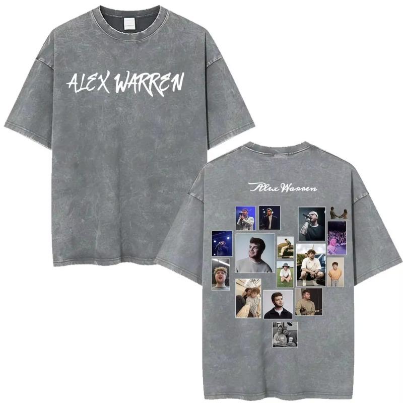 Alex Warren Little Orphan Alex Live Tour 2026 Graphic T Shirt Men's Clothing Vintage Washed T-shirts Casual O-Neck Loose T-shirt