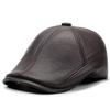Waterproof Men'S Outdoor Leather Hat Winter Berets Male Warm Ear Protection Cap Genuine Leather Dad Hats Wholesale Leisure Bone