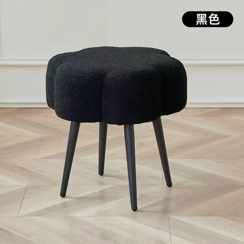 Carbon Steel Sponge Vanity Stool INS-Style Bedroom Cloud Ottoman  Stable Dressing Room Chair  Luxury Shoe Bench