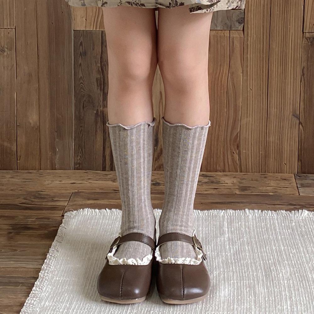 

Cotton Stockings Ruffle Ruffle Stockings New Fashion Long Sock Baby Girls Toddlers колір світло кави