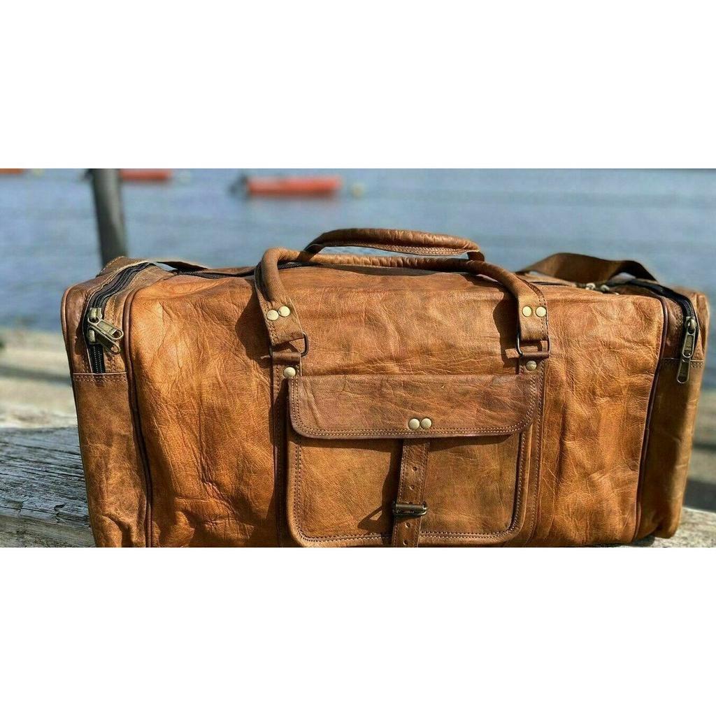 Kožená taška Travel Goat Duffel Luggage Gym Vintage Brown Originální Nové Velké Pánské