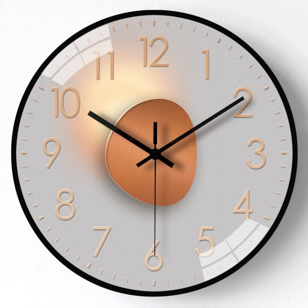Non-Ticking 8 Inches Wall Clock Quartz Silent Movement Mute Clock Fashion Geometric Design Hanging Watch Kitchen