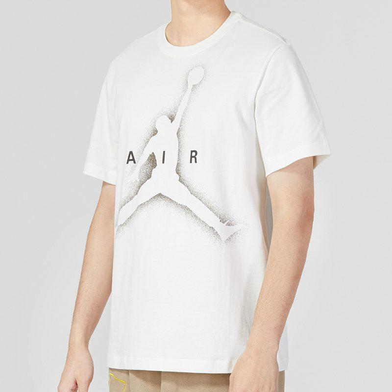 Jordan T Shirts Men's White Crew Neck Moderate Straight Fit DV8421-133