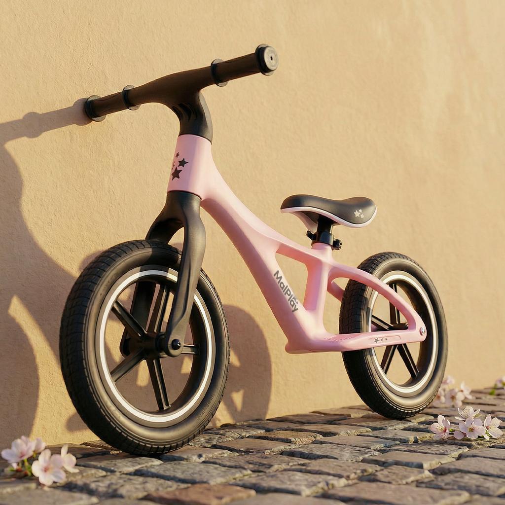 Malplay Nylu Pink 12" Kids Balance Bike with PU Wheels