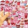 50 Pink Desserts INS Style Graffiti Stickers Decorate Guitar Laptop Suitcase DIY Waterproof