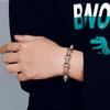 O-shaped Round Stainless Steel Bracelet Men and Women Punk Style Chain