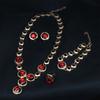 Crystal Necklace Earrings Set Women Wedding Set Fashion Round Crystal Earrings Bracelet Perfect for Bridal Event
