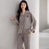 Sea Island Velvet Women's Winter Pajamas - Long Sleeve, Long Pants, Thick Coral Fleece Cardigan Homewear Set
