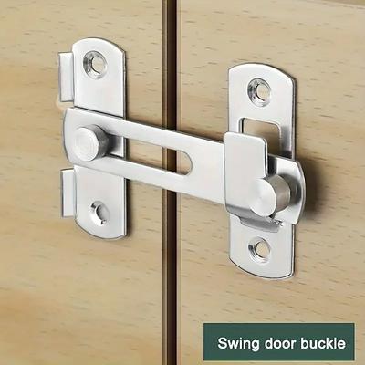 1 Stück Edelstahl Schiebetürschloss Hardware Torriegel, Fensterschrank, Mattschwarz Silber