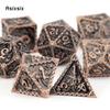 7 Pcs Copper Dragon Metal Dice Solid Metal Polyhedral Dice Set Suitable For Role-Playing Dice PropBoard Game Gift