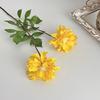 2 Köpfe Künstliche Dahlienblumen Realistisches Seiden-Dahlien-Strauß mit langem Stiel 28 Zoll Herbst-Blumenarrangement für DIY-Hochzeits-Tischdekoration Zuhause