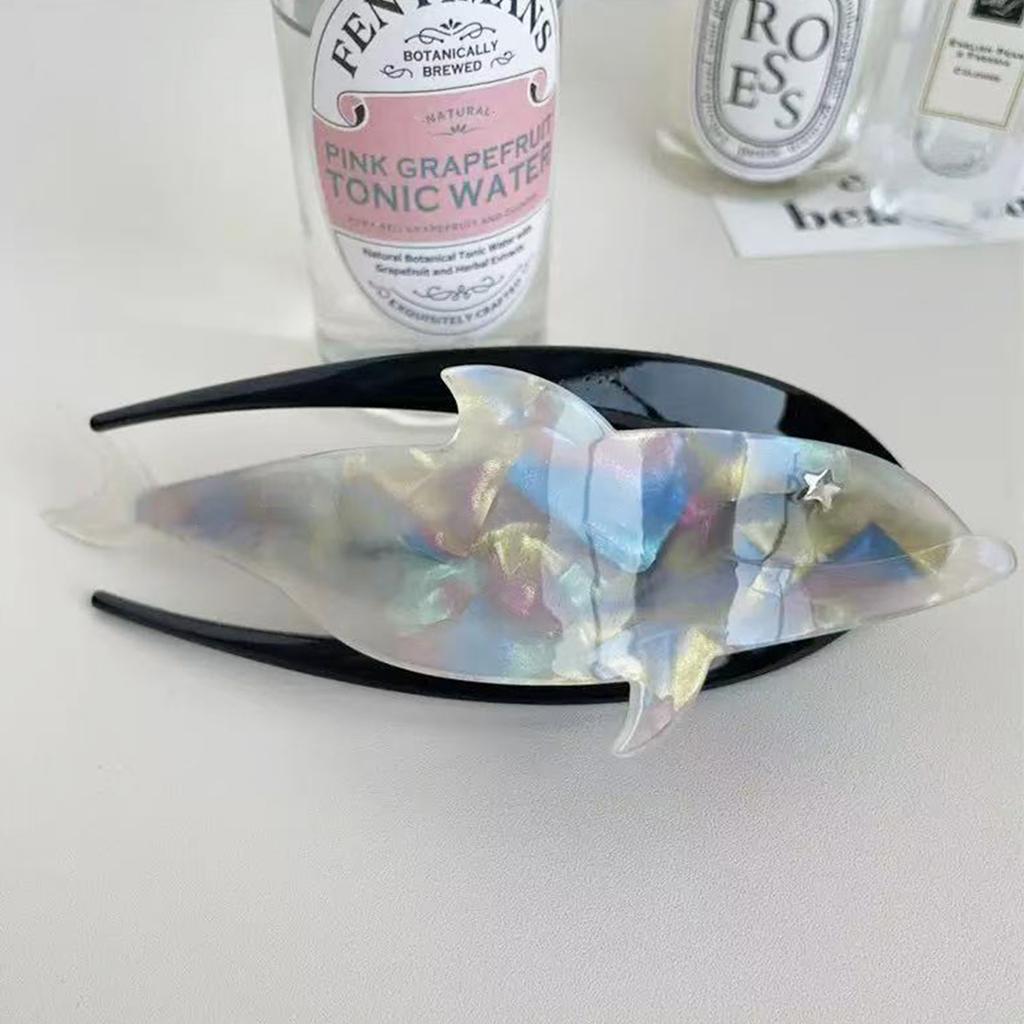 1pc acetate dolphin dovetail clip large horizontal clip, versatile hair gripper on the back of the head, suitable for thick hair