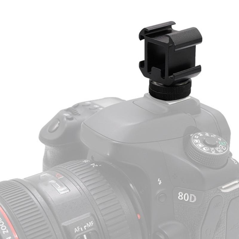 Camera Hot Shoe Mount Adapter Video Triple Cold Shoe Bracket Light for LED Monitor Microphone Studio Flash Video