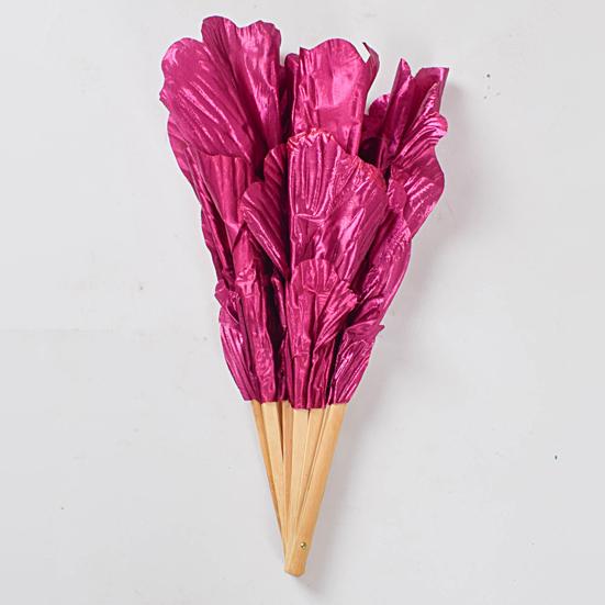 Folding Fan Waterproof 3-layer Petals Bamboo Handle Handheld Chinese Yangge Dance Fan Performance Prop for Performance