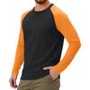 Men's Contrast Color Raglan Long Sleeve Sports Top
