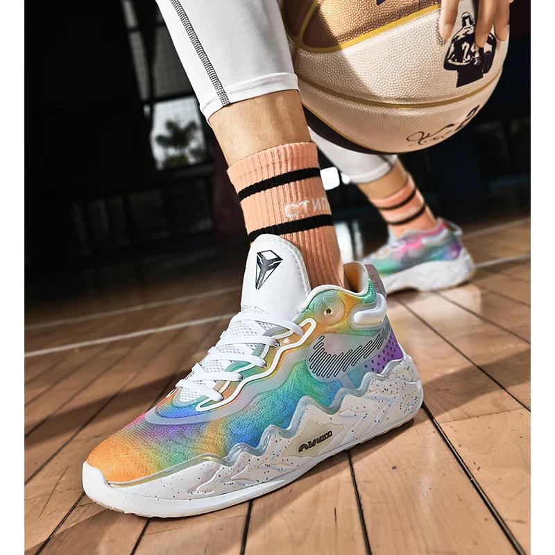 Fashion Cross-border Large Size Shoes Wear-resistant Combat Basketball Shoes Men's and Women's Shoes Combat Resilient Fashionable Shoes