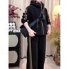 Korean High-End Casual Hoodie & Wide-Leg Pants Velvet Set