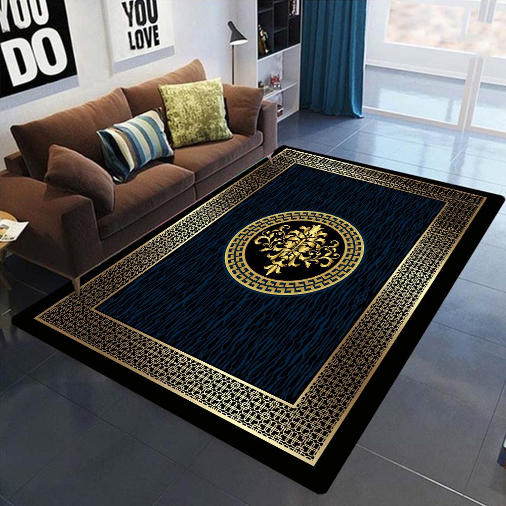 Gold Schwarz Geometrische Teppiche Nordisch Luxus Wohnzimmerteppiche für Schlafzimmer Sofatisch Daneben Großer Bereichsteppich Heimdekor Matten Tapete