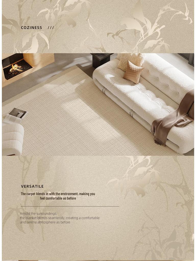 Cream 2025 French Luxury Dirt-Resistant Living Room Carpet, Wash-Free, Easy-Care, High-End Sofa & Bedroom Floor Mat