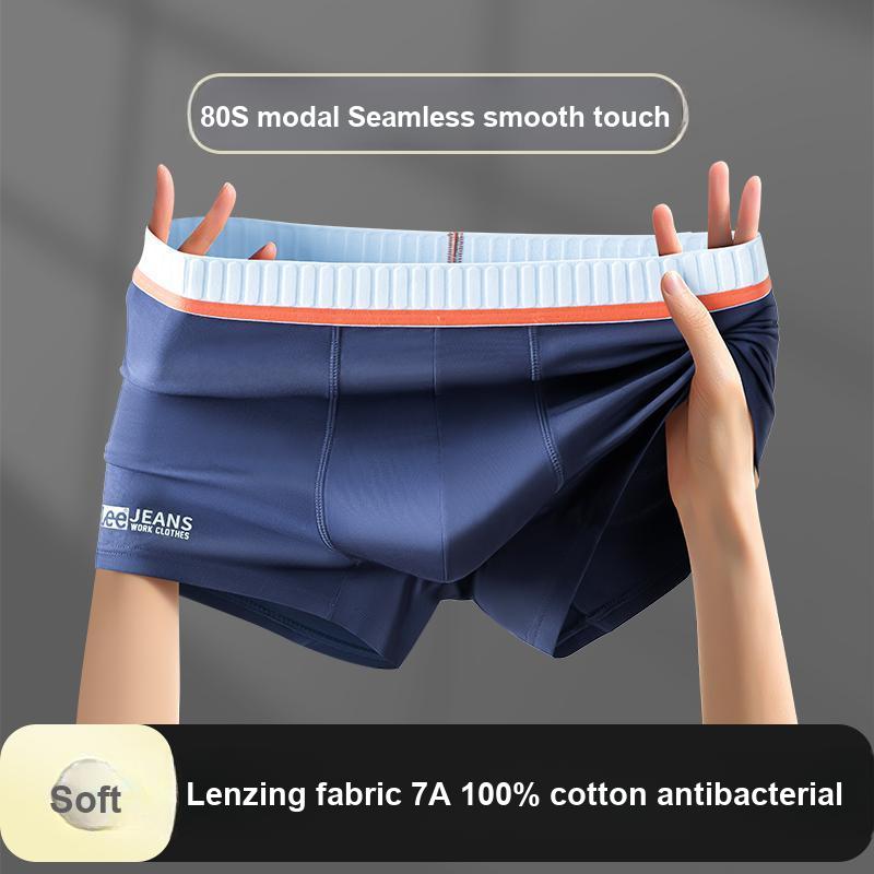 Lee Modal Zero Carbon Cotton Feel Sports Moisture-Wicking High Elasticity Seamless Boxer Briefs Mid-Rise 5-Pack Gift Box Men underwear LN4X1SMA0193X