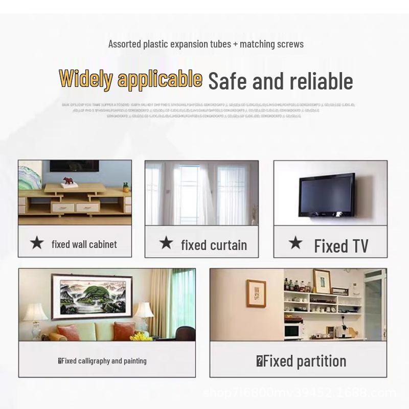 GB Small Yellow Croaker Expansion Screw & Plug Set (Plastic Tube, Rubber Plug, Self-Tapping Screw, M6/M8/M10) 8x40 [19 sets]