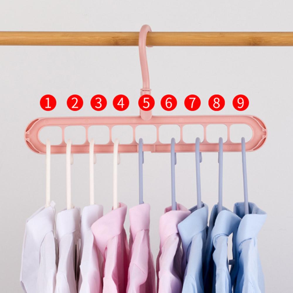 5PCS/10PCS Multi-Functional Nine-Hole Clothes Hanger For Home Storage Closet - Convenient For Folding And Rotating