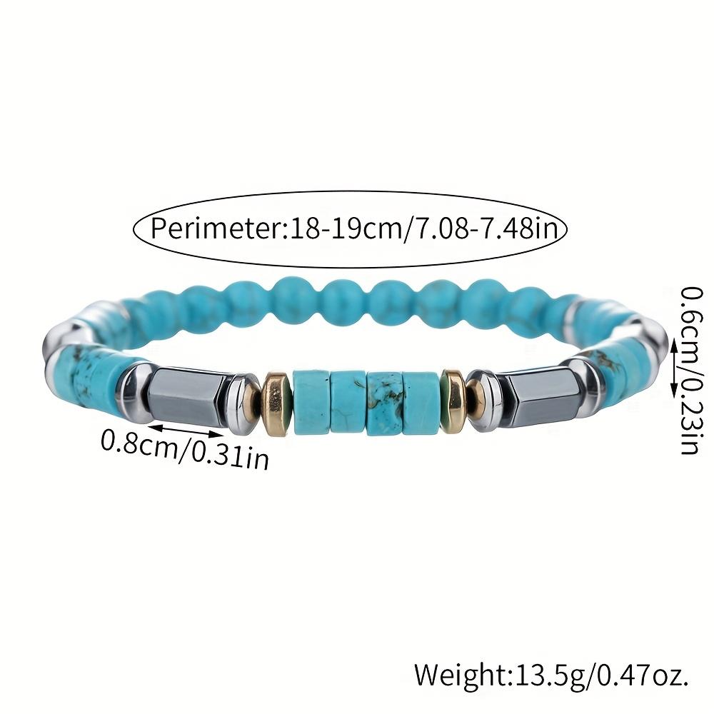 Men’s Natural Stone Bracelet Casual Jewelry Accessory with Gold-Tone Accents, No Pendant Design for Daily Wear and Gift Use