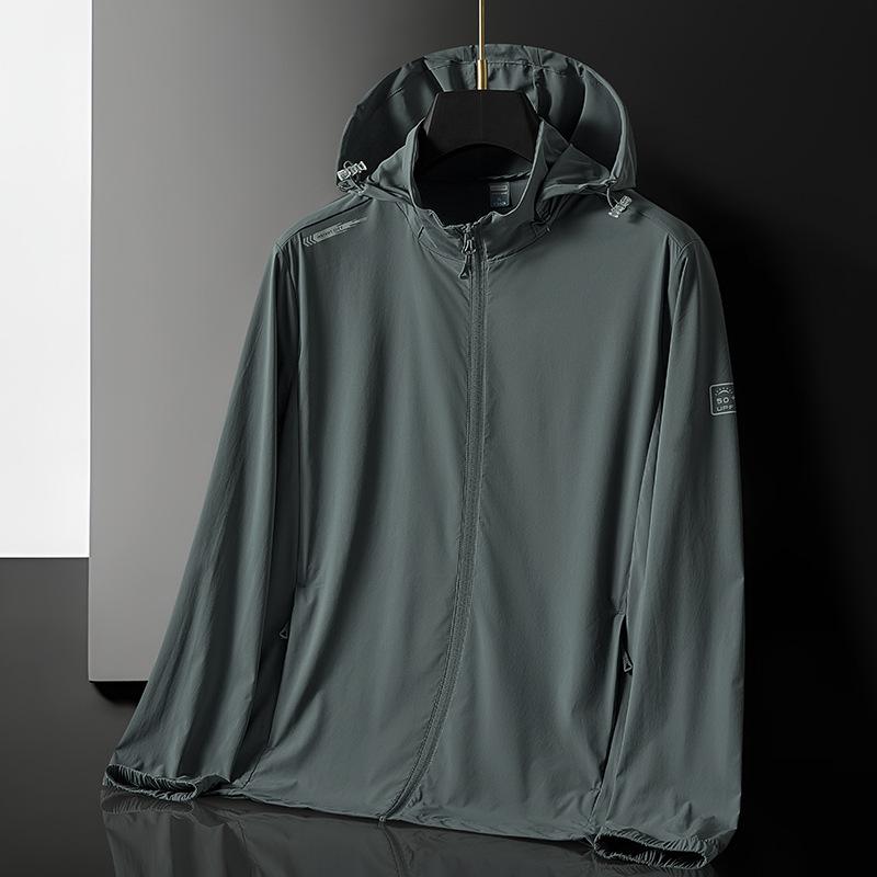 1011 Summer New Sunscreen Clothing Men's Ultra-thin and Breathable Outdoor Ice Silk Sunscreen Clothing Thin Skin Clothing Trendy Brand Jacket