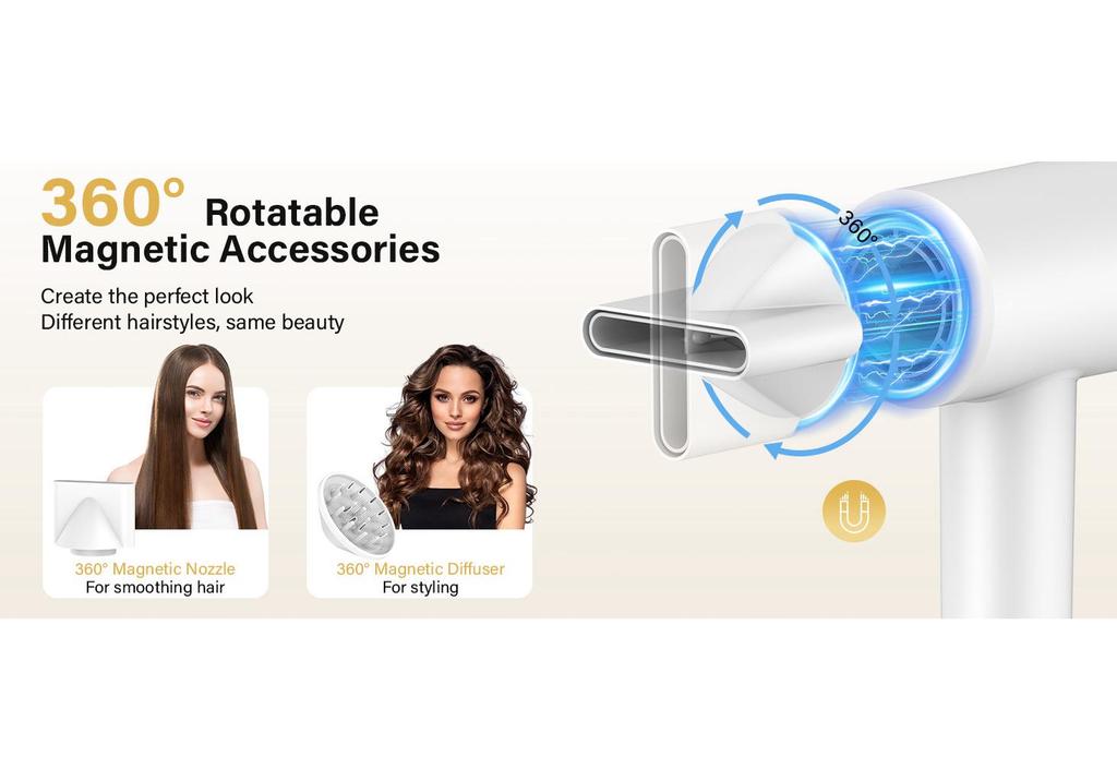 Plasma High-Speed Hair Dryer with Silent Operation and Constant Temperature for Home and Salon Use