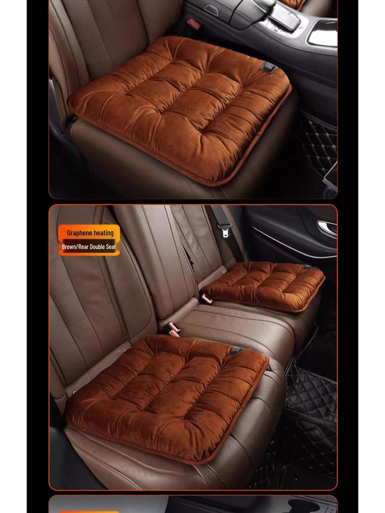 Graphene Heated Car Seat Cushion - Winter Plush 12V USB Electric Pad