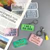 2PCS Word Resin Molds Silicone Keychain Epoxy Casting Mold for Key Fob Luggage Tag for DIY 2Pieces Crafts Pendant Making