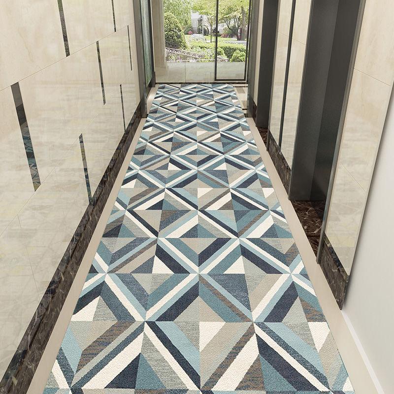 Grey Geometric Living Room Area Rug Corridor Hallway Carpet Runners Decor Crystal Velvet Anti-slip Kitchen Bedroom Rug Door Mat