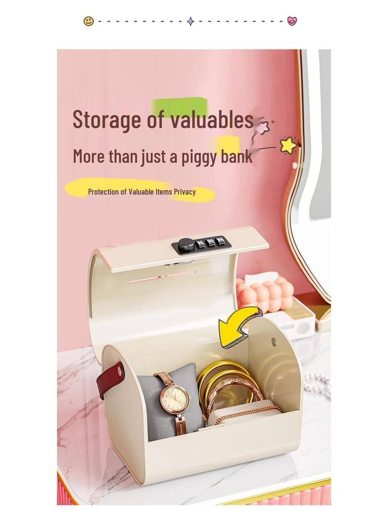Children's Lockable Storage Box Piggy Bank with Stickers DIY - Cute Handheld Design