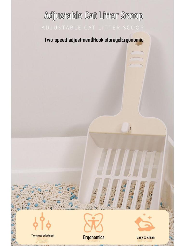 Adjustable Cross-Border Plastic Cat Litter Scoop for Tofu Litter