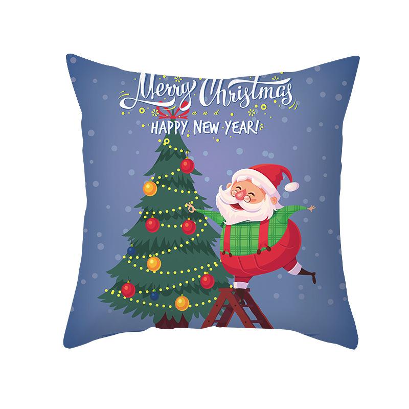 Nordic Print Cartoon Christmas Pillow Cover Colorful Santa Claus Office Pillow Cushion Cover Home