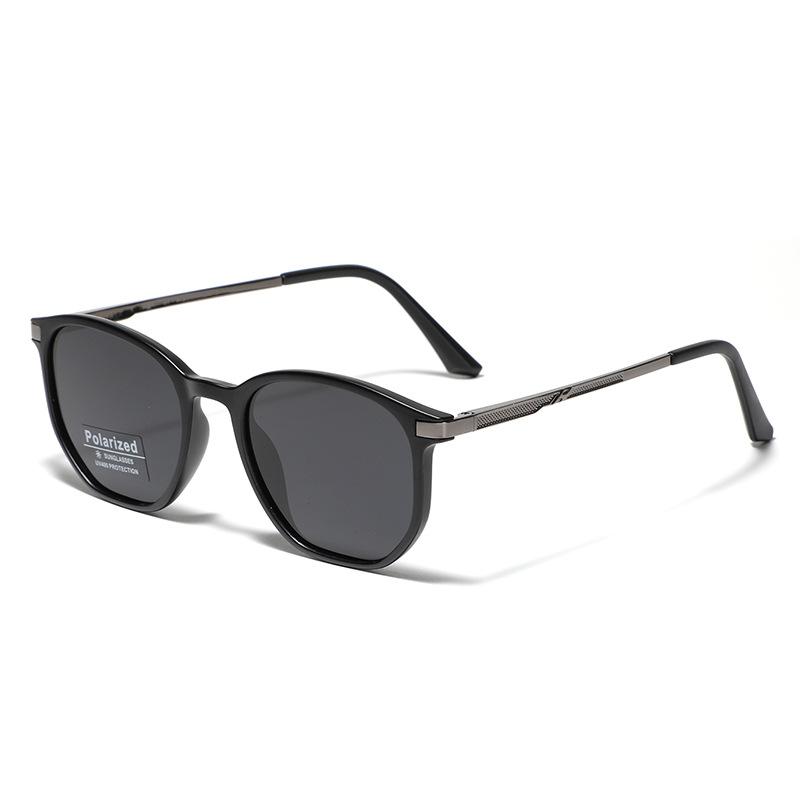 Glasses Round Wind Sunglasses Men'S Polarized Glasses Semi-Metal Sunglasses Women'S