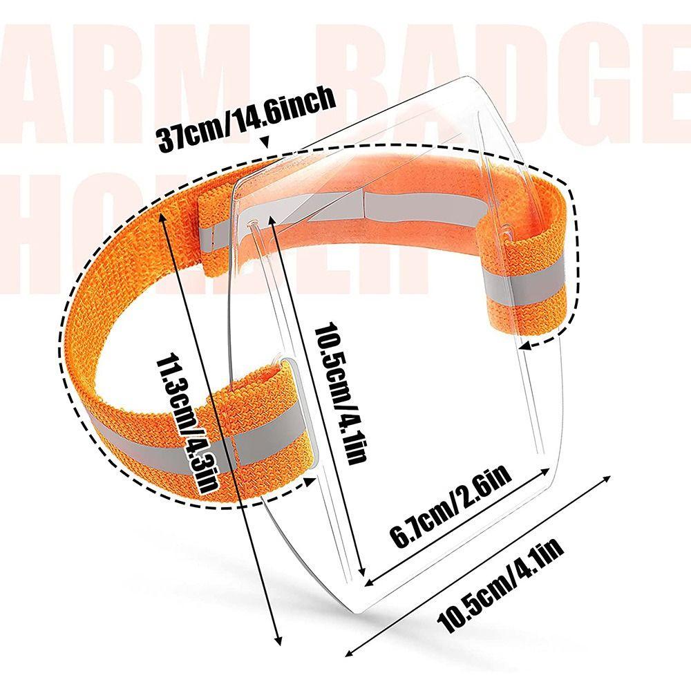 Elastic Band Plastic Card Holder Reflective Stripe Armband Credit Card Case  Offices
