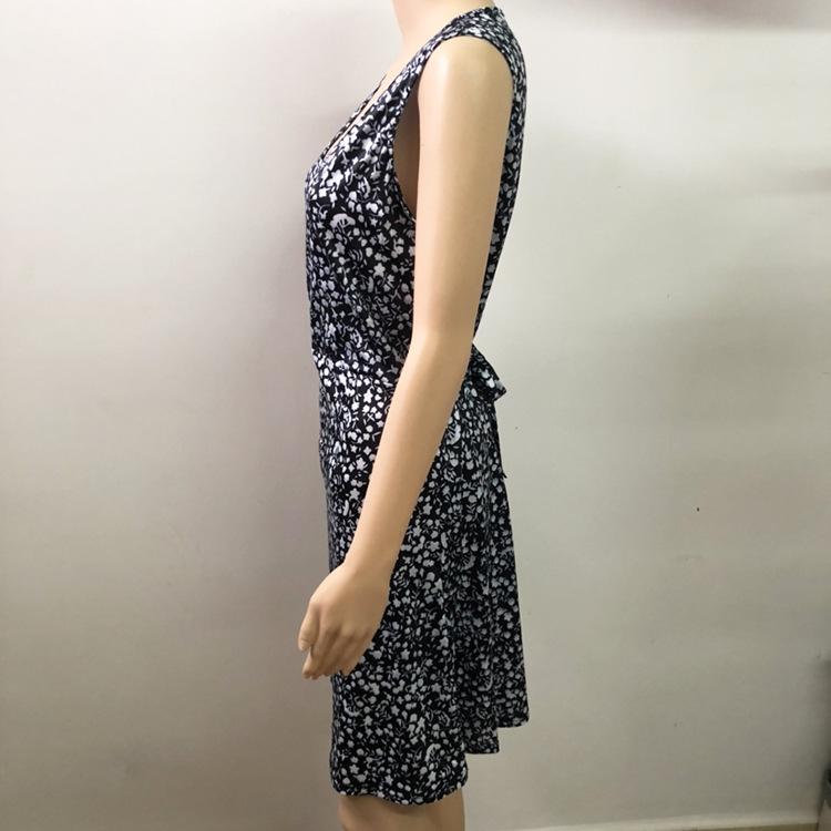 V-Neck Casual Floral Lace-up Vest Dress Loose Print Ladies Beach Summer Bohemian Dress Women